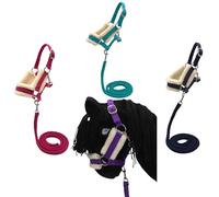 PFIFF 103129 Hobby Horse Little Lou - Juego de Cabestro con Base de Pelo Suave y Cuerda de guía, tamaño Ajustable, Color Rosa