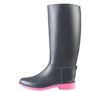 PFIFF Aberdeen 102796 Botas de equitación Botas de goma Botas de Establo Niños Adultos Unisex 28-42, Antracita Rosa, 36 cm