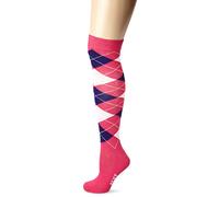 PFIFF - Calcetines de equitación, diseño a Cuadros Multicolor Pink/Rosa/Lila Talla:34-36