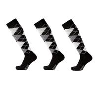 PFIFF Juego de 3 medias de equitación en diferentes colores, con plantilla reforzada, tallas 34-42, Blanco y negro, blanco y negro, blanco y negro, 37-39