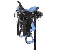 PFIFF Sillín Western Pony Azul Claro