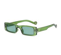 PFINAMC Gafas de sol rectangulares gafas de sol femeninas populares coloridas gafas cuadradas, verde, F