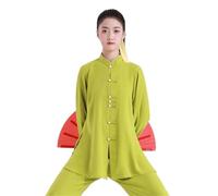 PFIOEUL Uniforme de Tai Chi Traje de Tai Chi for mujer: uniforme elegante y fluido for Baduanjin artes marciales, ropa actuación for primavera otoño para Kung Fu(Color3,L)