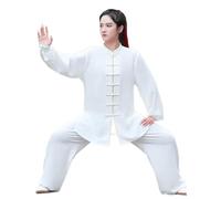PFIOEUL Uniforme de Tai Chi Traje de Tai Chi Kung Fu, uniforme tradicional artes marciales for mujeres y hombres, drapeado fluido, transpirable cómodo para Kung Fu(Grey,XL)