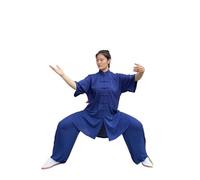PFIOEUL Uniforme de Tai Chi Uniforme de Tai Chi de algodón, Ropa de Wushu y Kung Fu for Adultos, Traje de Wing Chun for Artes Marciales, Traje Tang de Rendimiento de Tai Chi(Dblue,XXL(180cm))