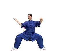 PFIOEUL Uniforme de Tai Chi Uniforme de Taichi, trajes algodón, ropa Wushu Kungfu for adultos, traje Tang actuación marcial Taiji para Kung Fu(Blue2,XXXXL(190cm))