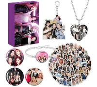 PfirstDa Blackpiink Merchandise Set, Bllackpink Regalo Insignias Llaveros Collares Pulsera Tarjeta Pegatinas, Blackpiink Fans Items