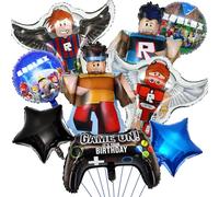 PfirstDa - Juego de 9 adornos de cumpleaños Roblx para fiestas de cumpleaños, diseño de globos de aluminio