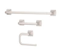 Pfister Bruxie BTBBIE3GS - Juego de accesorios de baño de 3 piezas con toallero, anillo de toalla y soporte para papel higiénico, montaje en pared, acabado de níquel cepillado de defensa contra puntos