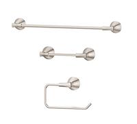 Pfister BTB-WLL3K Willa - Juego de Accesorios de baño, Soporte para Papel higiénico y Anillo para Toallas, níquel Cepillado