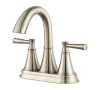 Pfister Cantara Bathroom Sink Faucet, 4-Inch Centerset, 2-Handle, 3-Hole, Brushed Nickel Finish, LF048CRKK
