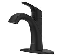 Pfister Weller LG42WR0B - Grifo para lavabo de baño, un solo orificio o 3 agujeros, acabado negro mate