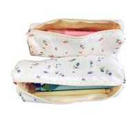 Pfjsseey Lindo Estuche a lápiz, Impresiones Florales de 2 Piezas Linda Bolsa de lápiz, Caja estética de poliéster de 7.9x2x2 Pulgadas, Bolsa pequeña con Cremallera para niñas Mujeres