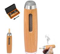 Pfjsseey Soportista de Cigarrillos de Nogal, cenicero portátil de Mano Desmontable, Cenizas de Cigarrillo sin Humo Reutilizables para Viajar, hogar, Oficina, automóvil