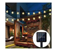 PFKE - Lámpara solar de 10 m, 50 LED, bola de cristal, impermeable, luz blanca cálida, decoración de jardín, cadena de luces solares LED para exteriores