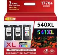 PFKink 540XL 541XL - Cartuchos de tinta de repuesto para Canon 540 y 541 para impresora Pixma TS5150 TS5151 TS5100 MG3600 MG3650 MG3650S MX475 MG3250 (2 unidades, 1 color). Puede variar