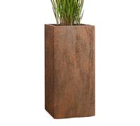 Pflanzwerk® Jardinera Fibra de Vidrio Tower XXL Rejilla Moreno 100x50x50cm *Maceta a Prueba de heladas* *Protección UV* *Calidad Europeo*
