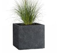 Pflanzwerk® Maceta Cube Lava Antracita 45x55x55cm *Resistente a Las heladas* *Protección UV* *Calidad Europeo*