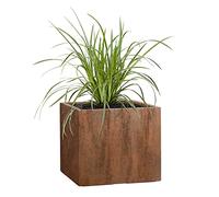 Pflanzwerk® Maceta Cube Tostado Marrón 30x34x34cm *Resistente a Las heladas* *Protección UV* *Calidad Europeo*