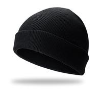 PFLYPF 1 gorro de punto, gorro redondo, utilizado para deportes, al aire libre, calor, regalos, más gorro de lana para hombres y mujeres en invierno (negro), Negro , 15