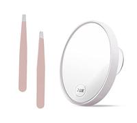 PFLYPF 1 Pieza de Espejo Des Maquillage con Aumento de 20 x，con 2 Pinza，Lupa Redonda con Ventosa，Utilizada para Maquellaje、eliminacio de espinillas，Adecuada el hogar y los Viajes