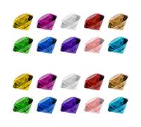 PFLYPF 100 diamantes de plástico, juguete de piedras preciosas, juego de diamantes de colores transparentes para niños, adecuado para decorar mesas de comedor, cumpleaños infantiles (multicolor)