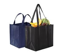 PFLYPF 2 bolsas de la compra con asas, bolsas de la compra reutilizables, bolsas de la compra plegables, bolsas de la compra portátiles de tela no tejida para compras de comestibles, para compras,