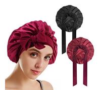 PFLYPF 2 Gorros de Noche Ajustables para el Cuidado del Cabello de Noche para Mujer, Gorro de Noche Satinado para Cabello Rizado, Diadema Reutilizable para Proteger el Cabello, prevención de rizos