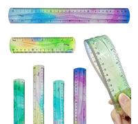 PFLYPF 2 regla flexibles, degradado de color, plegable, suave de 15 cm, suave de 30 cm con división en pulgadas y centímetros, adecuada para oficina, escuela, hogar