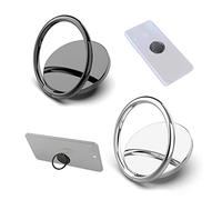 PFLYPF 2 Soportes de anillo de teléfono portátil, Soportes giratorios de 360 grados, soportes universales para anillos de teléfono móvil, fuerte adsorción, adecuados para todos los teléfonos (negro,