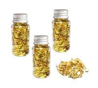 PFLYPF 3 botellas de papel de aluminio dorado, papel de aluminio dorado, lámina decorativa multiusos para decoración de postres, pasteles, chocolates, cócteles