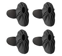 PFLYPF 4 pares de fundas de zapatos reutilizables, fundas de zapatos de tela impermeables y antideslizantes, cubiertas de zapatos domésticos lavables a máquina, antipolvo y antiincrustante., Negro ,