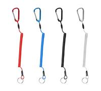 PFLYPF 4 piezas de resorte mosquetón cuerda perdida, alambre de acero cinturón mosquetón cuerda perdida, utilizado para senderismo, pesca y otras actividades al aire libre