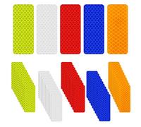 PFLYPF 50 unidades pegatinas reflectantes autoadhesivas impermeables, 3 x 8 cm rectángulo noche pegatinas reflectantes, advertencia de seguridad, se puede utilizar para coches, bicicletas, ropa