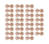 PFLYPF 60 cuentas de madera sonriente, redondas, naturales, roscadas con agujeros, para pulseras, collares y manualidades