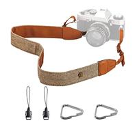 PFLYPF Correa de Hombro para Cámara con Hebillas de Conexión - Ajustable de Algodón Puro, Estilo Retro, Marrón, 70*3.5cm