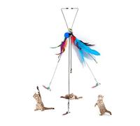 PFLYPF - Juego de 3 piezas de juguete para puerta colgante para gato, juguete de pluma de ratón rebote con campana, juguete de gato divertido, juguete de gato para mascotas