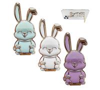 PFLYPF Juego de 3 soportes para teléfono móvil de conejo, soporte para teléfono móvil de mesa 3D, soporte para teléfono móvil con barra telescópica, soporte plegable para teléfono móvil de conejo