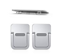 PFLYPF Soporte para ordenador portátil de 2 piezas, soporte plegable, soporte para ordenador adhesivo, ergonómico e invisible, compatible con muchos ordenadores portátiles (plata)