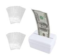 PFLYPF Tarta Cash Caja, Pastel Pull-Out Kit, con 40 Bolsas de Dinero Transparentes, Pastel de Cumpleaños Decoración, Suministros del Partido, Blanco Cash Caja