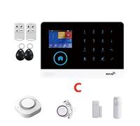 PG-103 3G Wifi GSM GPRS Inicio Sistema de alarma antirrobo inalámbrico 433MHz Kit de alarma de seguridad con sirena Pir Sensor de la puerta del sensor(Set-C)