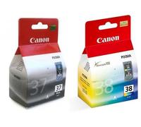 PG-37 / CL-38 - 2x Cartouches d'encre - Noir+Tri-Colour- usage occasionnel - à utiliser avec MP140 iP2600 MP190 MP210 MP220 iP1800 iP2500 MX300 MX310 iP1900 MP470 IP2580