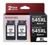 Juego de 2 Cartuchos de Tinta Negra PG 545 XL de Repuesto para Canon 545 546 Multipack Negro para Cartuchos MX495 Pixma TS3150 TR4550 MG3050 TR4551 MG2950 MX490 MG2555s TS3350 MG2550s (2 Negros)