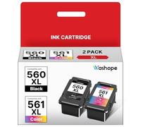 PG-560XL CL-561XL Multipack Cartuchos de Tinta 560 XL 561 XL para Canon 560 561 PG560 CL561 Cartucho de Tinta para Canon Pixma TS5350 TS5351 TS5352 TS5353 TS7450 TS7451 (Negro y Color, 2 Pack)
