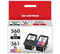 PG-560XL CL-561XL Multipack Cartuchos de Tinta 560 XL 561 XL para Canon 560 561 PG560 CL561 Cartucho de Tinta para Canon Pixma TS5350 TS5351 TS5352 TS5353 TS7450 TS7451 (Negro y Color, 2 Pack)