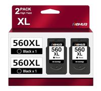 PG-560XL Negro Compatible para Canon 560XL Negro Cartuchos 560 XL | Compatible para Canon 560 Negro Cartuchos 560 XL para Canon Pixma TS5350, TS5351, TS5352, TS5353, TS7451, TS7450 ( 2 Negros )