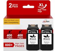 PG-575XL PG575XL Cartuchos de Impresora 575XL Cartuchos de Tinta 575 Negro para Canon 575 575 XL Cartuchos de Impresora Negro para Canon TS3550i TR4750i TR4751i TS3551i (2-Pack 575XL)
