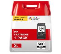 PG560XL Negro Cartuchos de Impresora 560 XL Cartucho de tinta de repuesto Compatible para Canon 560XL PG560 PG-560XL Negro Cartuchos para Canon Pixma TS5350 TS5351 TS5352 TS5353 TS7450 TS7451 (1 Pack)