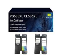 PG585XL CL586XL Cartucho de tinta compatible para Canon, 400/400 páginas | Repuesto for cartuchos de tinta PG585XL CL586XL TS7640i TS7650i TS7740i TS7750i, con chip(2 set)