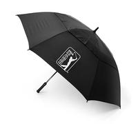 PGA TOUR Paraguas de golf de 62 pulgadas, resistente al viento, doble toldo, paraguas para hombre con apertura automática, eje de fibra de vidrio, mango antideslizante, correas de velcro, cubierta